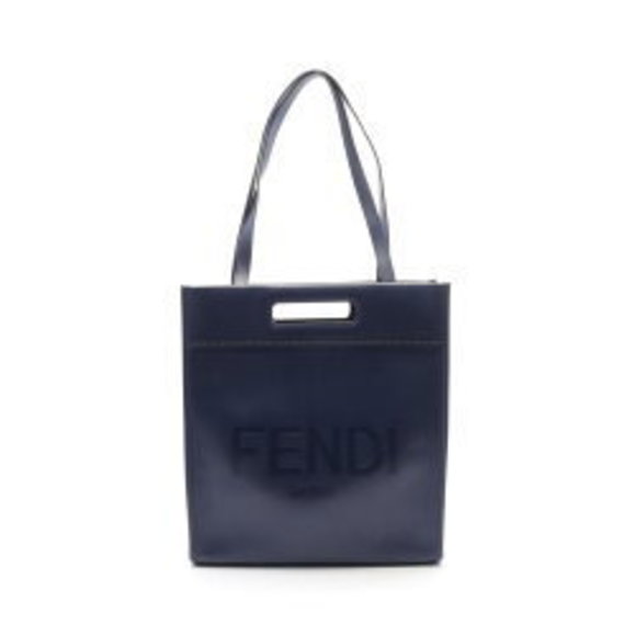 FENDI Bag Tote Leather Navy Blue - Picture 1 of 6